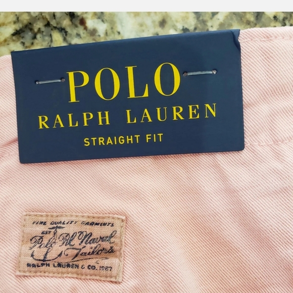 POLO RALPH LAUREN MEN'S STRAIGHT FIT FLAT FRONT 7" INSEAM PINK SHORTS 40 $98 NWT - Picture 3 of 8
